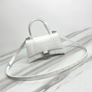 Balenciaga Hourglass Small Bag (Silver Buckle) - White 14487