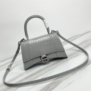 Balenciaga Hourglass Crocodile Sand bag (Silver Buckle) - Gray 73788