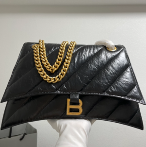 Balenciaga Medium Crush Chain Bag - Black/Gold 49456