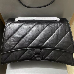 Balenciaga Medium Crush Chain Bag - Black 52139