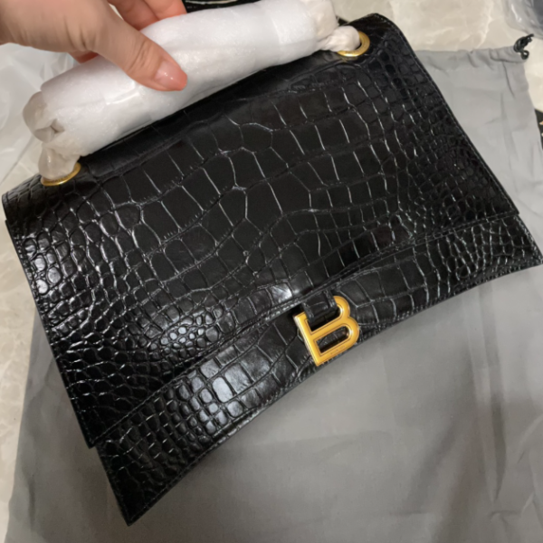 Balenciaga Medium Crush Bag - Black/Gold 12329