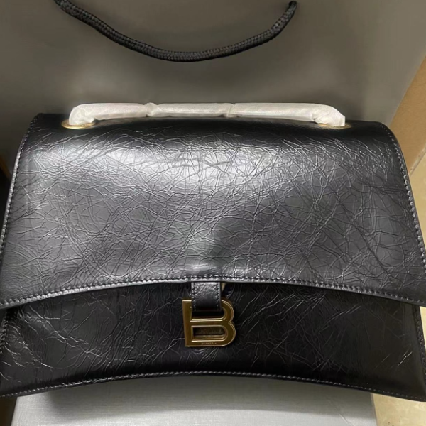 Balenciaga Medium Crush Chain Bag - Black/Gold 75229