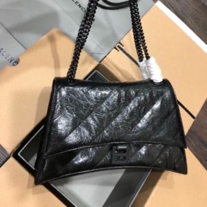 Balenciaga Crush Hourglass Medium Chain Bag - Black 21818
