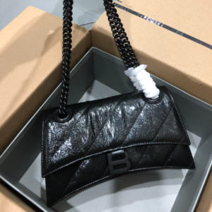 Balenciaga Crush Hourglass Small Chain Bag - Black 10568