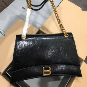 Balenciaga Crush Hourglass Medium Chain Bag - Black/Gold 67387