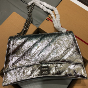 Balenciaga Crush Hourglass Medium Chain Bag - Silver 24306