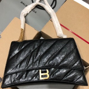Balenciaga Medium Flower Gold Buckle Chain Bag - Black 54737