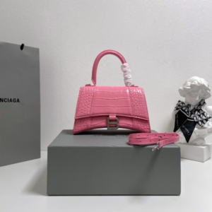 Balenciaga Crocodile Small Hourglass Bag - Pink 81267
