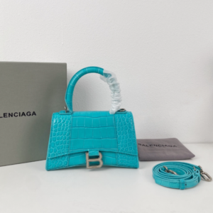 Balenciaga Crocodile XSmall Hourglass Bag - Blue 83876