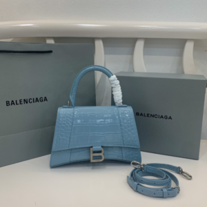 Balenciaga Crocodile Small Hourglass Bag - Sky Blue 37807