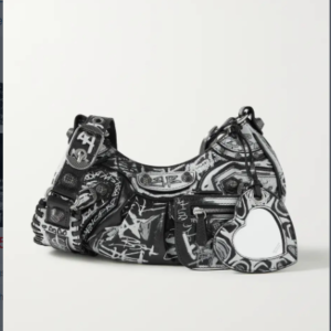 Balenciaga Half-Moon XSmall Armpit Dumpling Bag - Black/White 37205