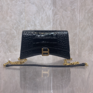 Balenciaga Hourglass Chain Bag - Black (Golden Buckle) 65992