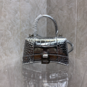 Balenciaga Heavyweight Hourglass Small Bag - Shimmery Silver 80556
