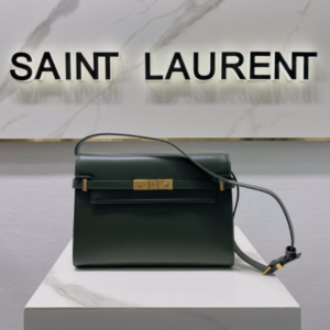 YSL Women Manhattan Baguette Box Large Leather Bag - Green 15019