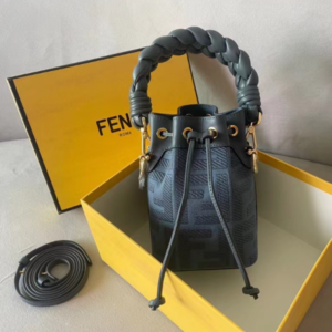Fendi Mon Tresor Small Bucket Bag - Gray/Blue 12586