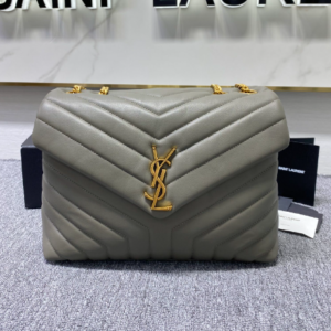 YSL LouLou Y-Shaped Satchel Large Handbag - Metal Gray 50751