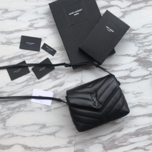 YSL LouLou Y-Shaped Satchel Small Handbag - Black 77464