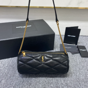 YSL Sade Armpit Cylindrical Bag - Black 78495
