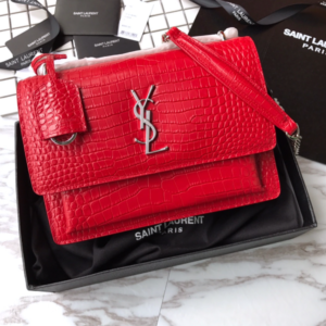 YSL Yves Small Crocodile Handbag - Red 23738