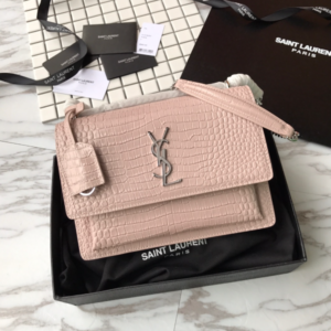 YSL Yves Small Crocodile Handbag - Light Pink 45550
