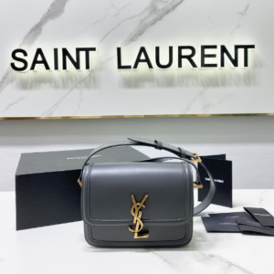 YSL Monogram Cross-body Shoulder Small Handbag - Gray 44495