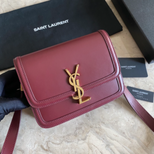 YSL Monogram Cross-body Shoulder Small Handbag - Maroon 44860