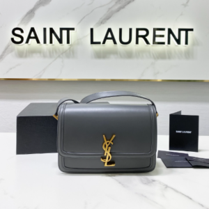 YSL Monogram Cross-body Shoulder Large Handbag - Gray 69180