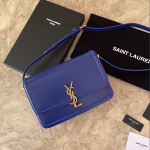 YSL Monogram Cross-body Shoulder Large Handbag - Dark Blue 17345