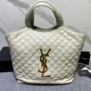 YSL Yves Saint Laurent's High-Grade NAPPA Handbag - White 66357