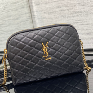 YSL Gaby Lambskin Diamond Handbag - Black 47662