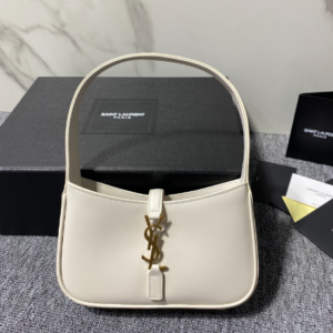 YSL’s New Spring and Summer Show Armpit Bag - White (Golden) 40810