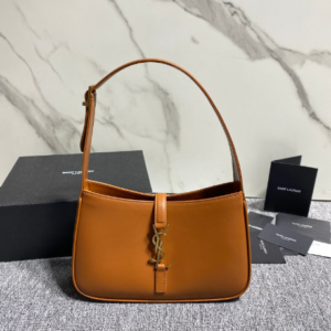 YSL’s New Spring and Summer Show Armpit Bag - Brown (Golden) 24318