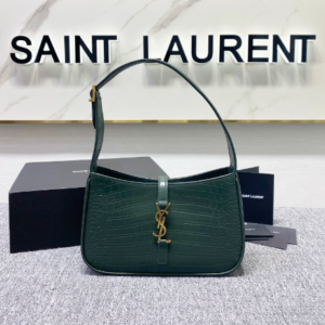 YSL’s New Crocodile Pattern Armpit Bag - Green 98618