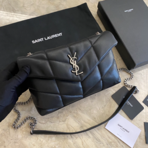 YSL Loulou Puffer Mini Bag – Black (Silver) 50446