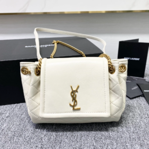 YSL Mini Nolita Imported Nappa Lambskin Bag - White 76088