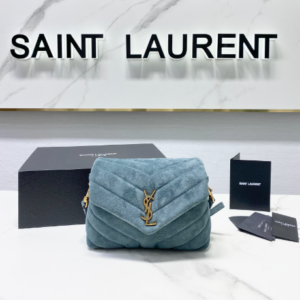 YSL LouLou Y-Shaped Small Shoulder Bag - Blue 61085
