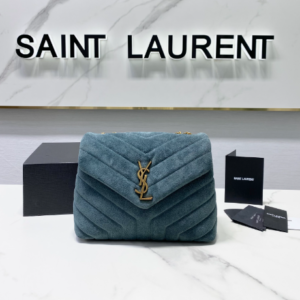 YSL LouLou Y-Shaped Medium Shoulder Bag - Blue 91543