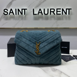YSL LouLou Y-Shaped Large Shoulder Bag - Blue 84461