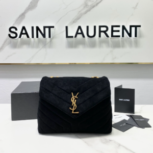 YSL LouLou Y-Shaped Medium Shoulder Bag - Black 48487