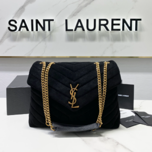 YSL LouLou Y-Shaped Large Shoulder Bag - Black 67784