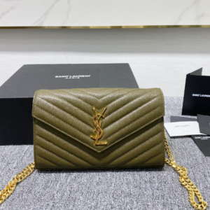 YSL Yves Saint Laurent Clutch Bag - Peanut Green 74850