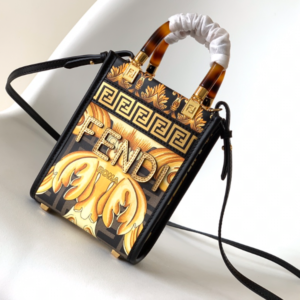 Fendi Joint Style Mini Sunshine Shopper Handbag - Black 80983