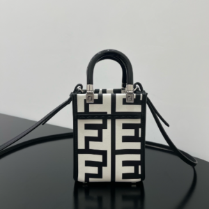 Fendi Sunshine Mini Tote Bag - Black/White 73053