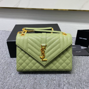 YSL Classic Grid Messenger Bag - Light Green 64269