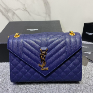 YSL Classic Grid Messenger Bag - Dark Blue 69958