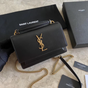 YSL Hot Toothpick Pattern Small Handbag - Black 55423