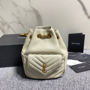 YSL Yves Saint Laurent Joe Mini Chain Bucket Bag - Off White 16573