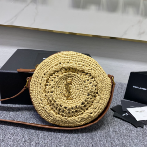 YSL Yves Saint Laurent Straw Crochet Bag 36911