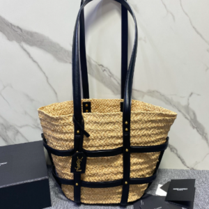 Ysl Saint Laurent Raffia Woven Basket Bag 85997