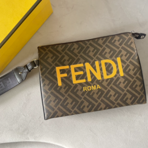 Fendi Roma Print Clutch Bag - Brown 68203